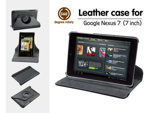 360 Rotating Stand Style PU Case For Google Nexus 7***4 COLOURS***
