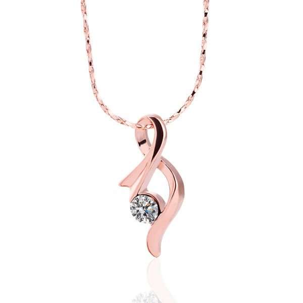 18k Rose gold plated Rhinestone Pendant Necklace ***VALUE R792***