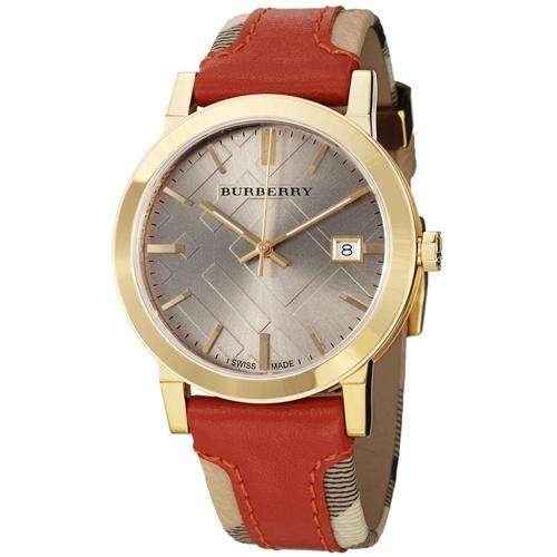 Burberry Men's BU9016 Large Check Leather on Canvas Strap Watch***R6500***