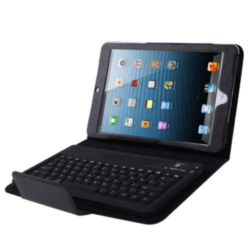 2 in 1 Bluetooth 3.0 Keyboard + TPU Case + Leather Case with Holder for iPad mini