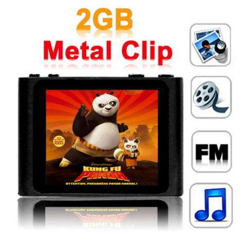 1.8 inch Touch Screen 2GB MP4 player, Support FM Radio, E-Book, Games (Black)