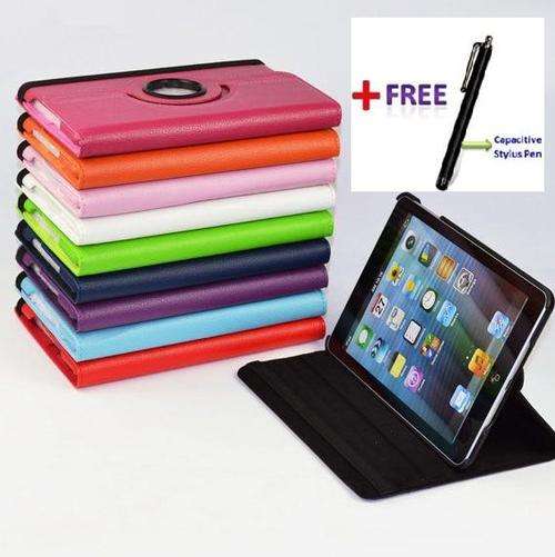 Leather 360 Degree Rotating Stand Case Cover for iPad 2/3/4 + Free Stylus & Screen Protector**