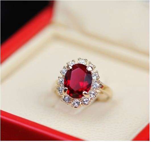 Red Crystal 18K Gold Plated Ring Jewelry Made with Genuine SWAROVSKI ELEMENTS