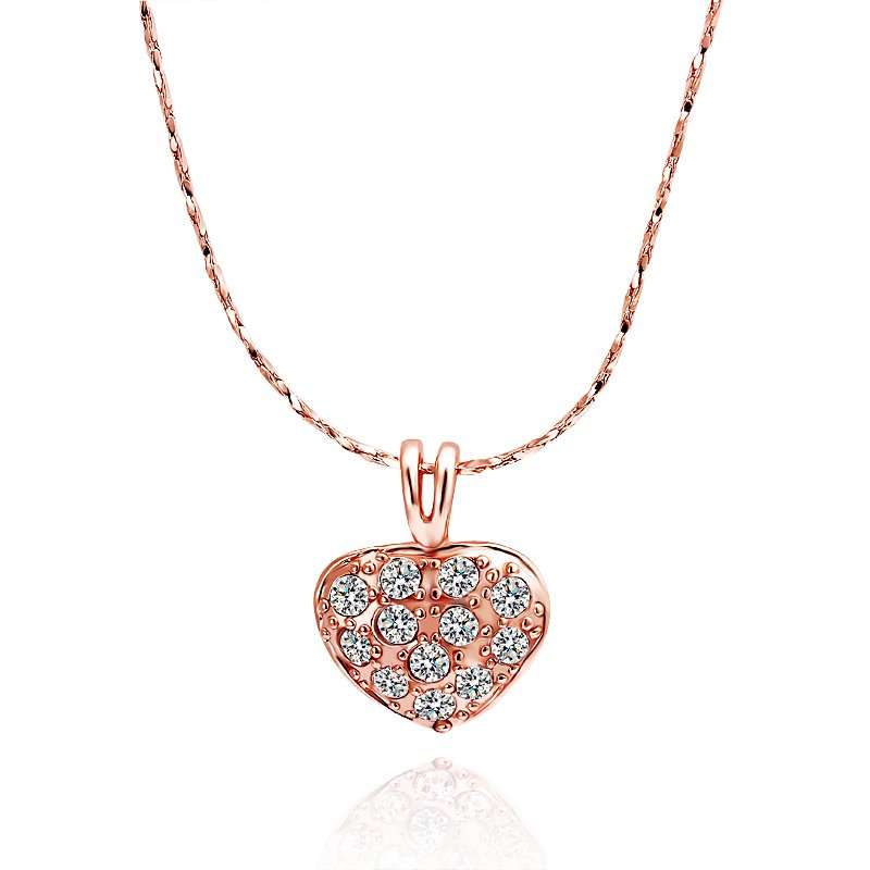 18k gold plated necklace, Austrian crystals necklace, Nickle free antiallergic