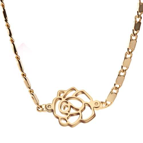 14k Gold Plated Necklace Flower Designer Fashion Pendant for Female Jewelry
