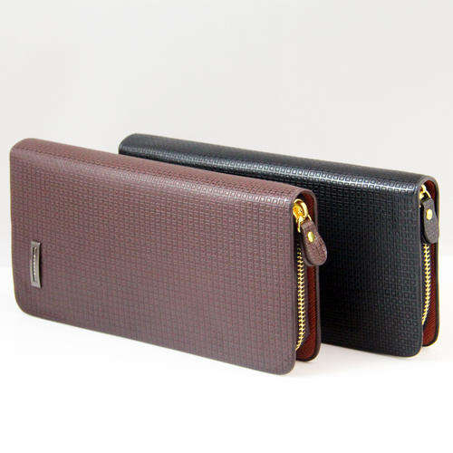 Men genuine cow Leather long Wallet - Brown or Black