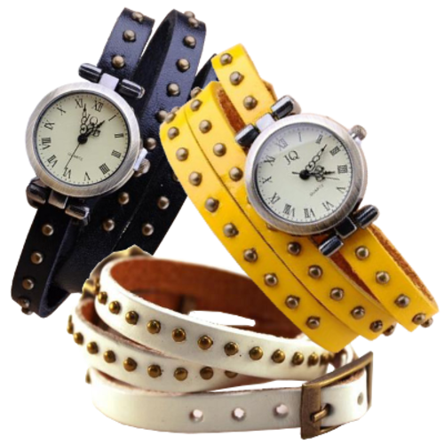 Round Rivets Rome Woman Bracelet Watch | Free Shipping