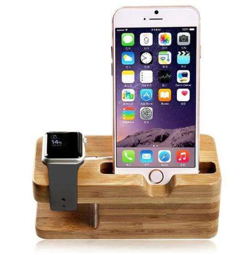 Bamboo Wooden Dock Station for Apple Watch & iPhone