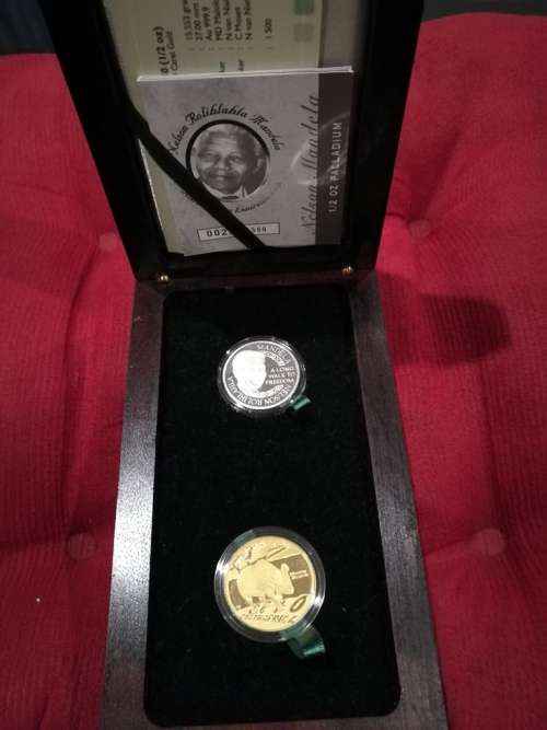 Mandela Palladium & Endangered species gold coin set