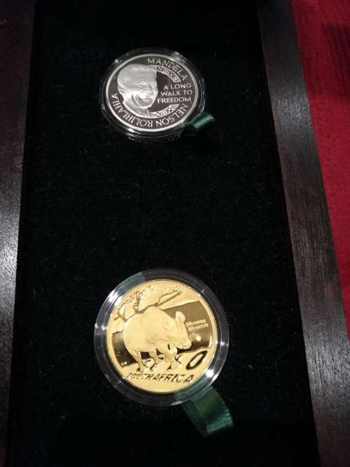 Mandela Palladium & Endangered species gold coin set