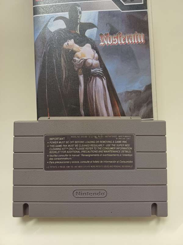 Nosferatu Super Nintendo (Original) `very rare`