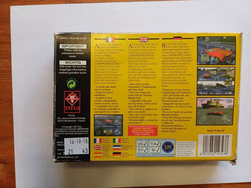 Automobili Lamborghini Nintendo 64 (PAL) CIB