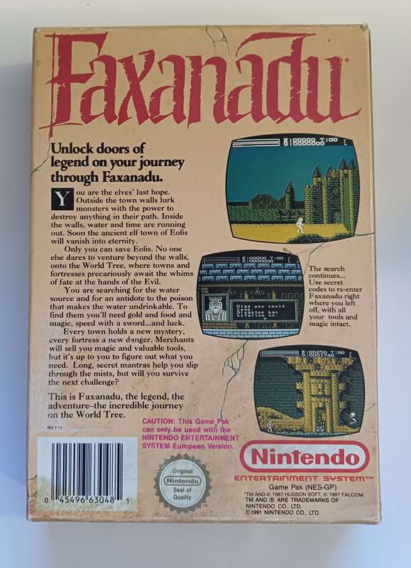 Faxanadu (NES) In Box (No booklet)