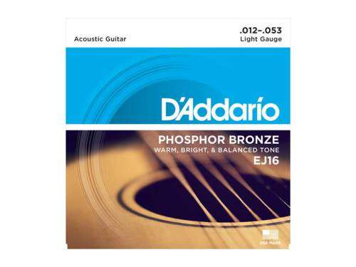 D'Addario Acoustic Guitar Strings EJ16, Light Gauge (Ships Immediately)