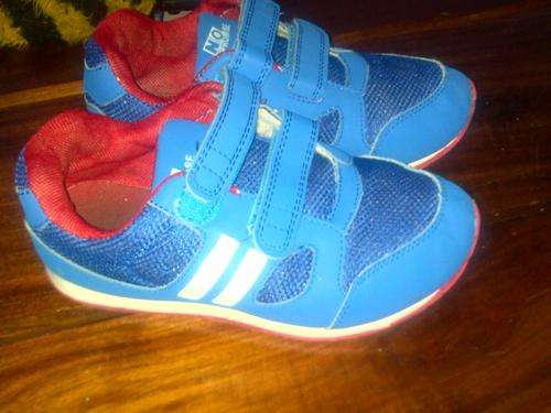 Boys red and blue trainers size 13