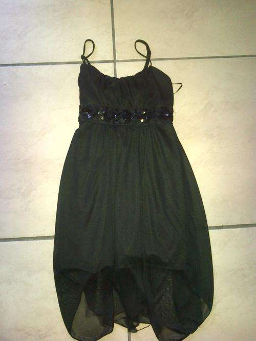 Girls smart black chiffon dress with sequence detail size 11-12 years