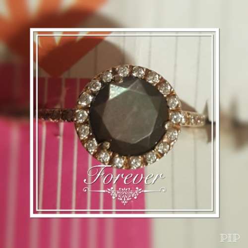 Sterling Silver with Cubics Medium Size Ring