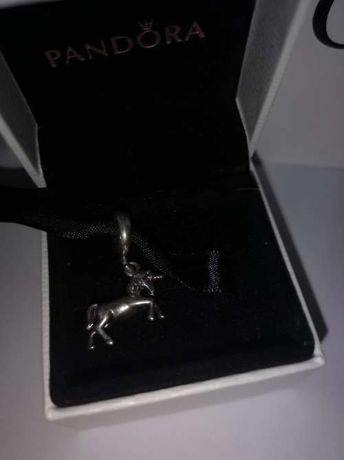 Authentic Sterling Silver Gold Plated Unicorn Pandora Charm