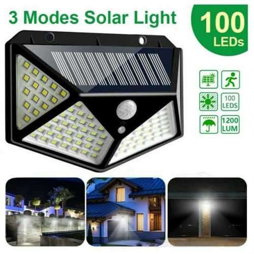 100 LED Solar Motion Sensor Wall Light With 3 Modes-GD-177