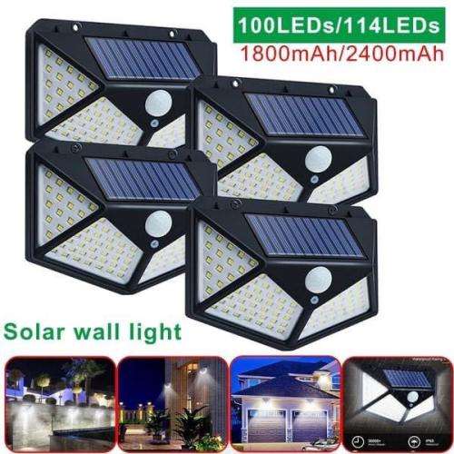 100 LED Solar Motion Sensor Wall Light With 3 Modes-GD-177