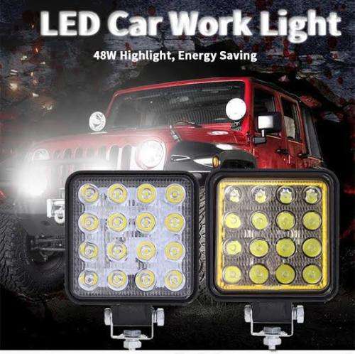 Square 48W LED Work Light 12V Off Road Flood Spot Light