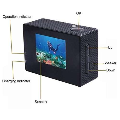 Sports Cam Action Camera HD 1080P 12MP Waterproof