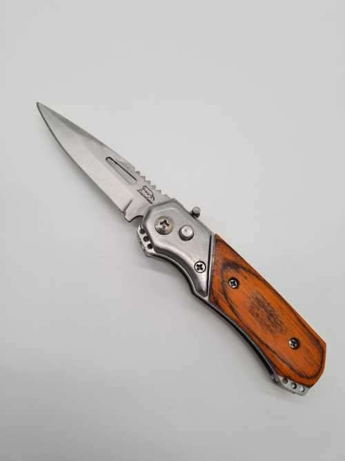 Wood Switchblade Humting Knife