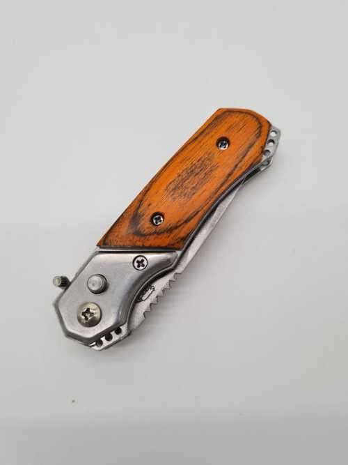 Wood Switchblade Humting Knife