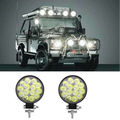 48W Round SUV Spotlight Waterproof 14 LED Spot Work Light Off-road Truck Fog Lamp