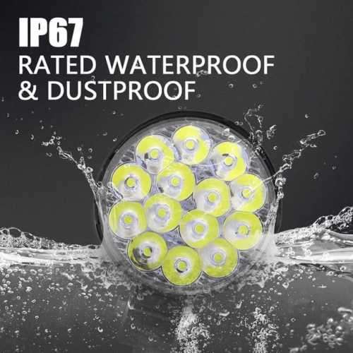 48W Round SUV Spotlight Waterproof 14 LED Spot Work Light Off-road Truck Fog Lamp