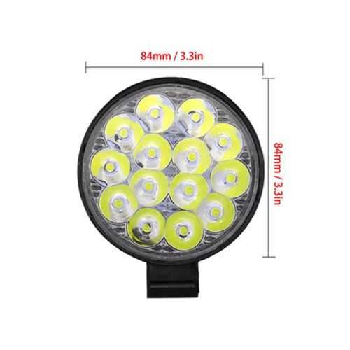 48W Round SUV Spotlight Waterproof 14 LED Spot Work Light Off-road Truck Fog Lamp