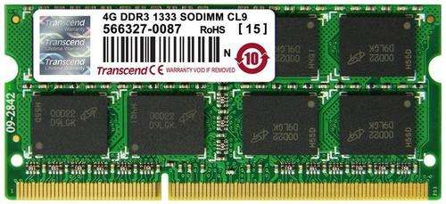 Transcend 4GB DDR3-1333 SODIMM RAM Memory for Laptop