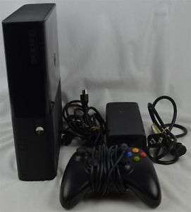 Microsoft Xbox 360 E (1538) 4GB Ram  250GB Hdd  NTSC Black Slim Console w/ Power Supply Bundle