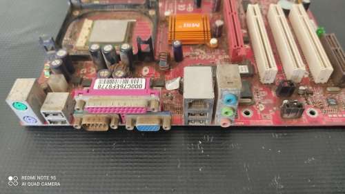 MSI LGA478  Motherboard + Intel Pentium 4 @ 2.8GHz CPU *** Untested Sold as is***Dirty** #0006