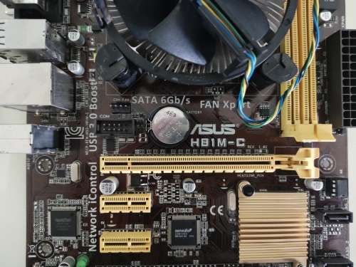 Intel Core i5 4th gen + Asus H81M-C Motherboard + original Intel CPU Cooler + Backplate / IO Shield