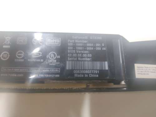 MSI GTX260 Graphics Card **Untested**