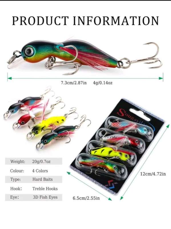 4pc Fishing baits