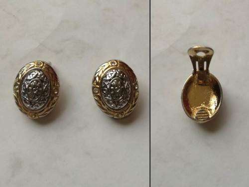 Clip On Oval Gold Tone and Silver tone