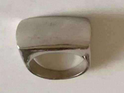 Rectangular silver plated ring