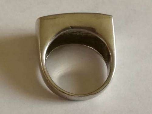 Rectangular silver plated ring