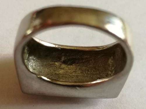 Rectangular silver plated ring