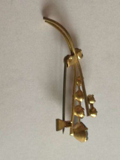 1960`s - Elegant blue and white glass brooch