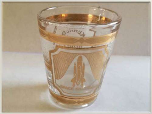 1960`s © Culver NASA Space Shuttle Shot Glass  - 22 CT gold overlay