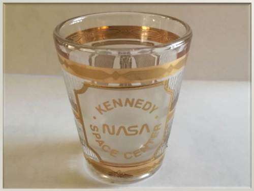 1960`s © Culver NASA Space Shuttle Shot Glass  - 22 CT gold overlay