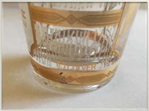 1960`s © Culver NASA Space Shuttle Shot Glass  - 22 CT gold overlay