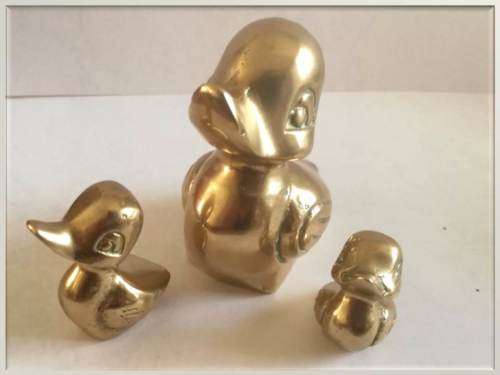 3 Small Brass Ducks