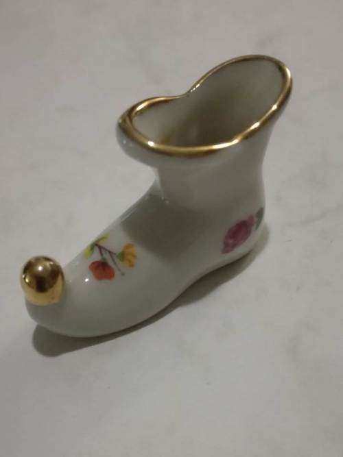 Limoges - Miniature elf shoe - flowers