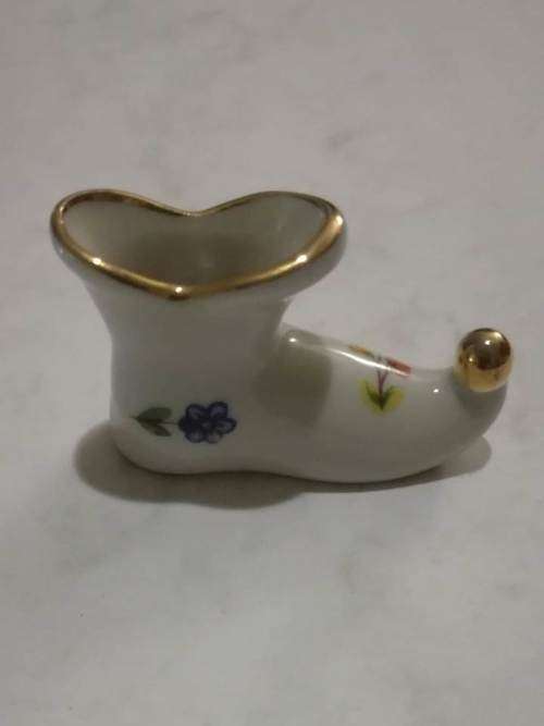 Limoges - Miniature elf shoe - flowers
