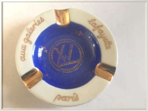 1950`s Limoges ` Aux Galleries Lafayette Paris` Gilt Ashtray