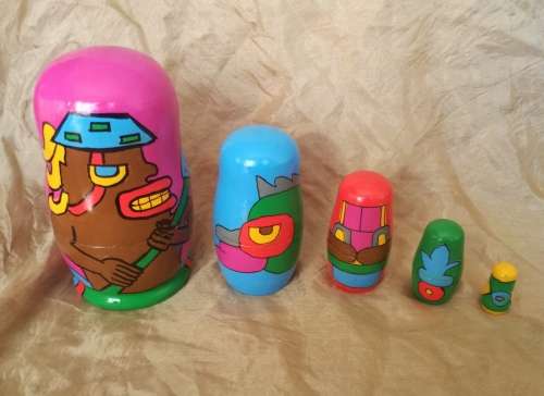 5 Piece nesting dolls -  Mexica